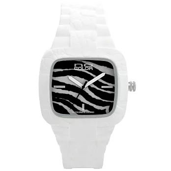 法國進口時尚品牌NO COLOR 經典新潮設計腕錶白斑馬