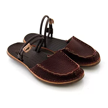 Green Phoenix隨性簡約前包後空兩用拖鞋35酒紅