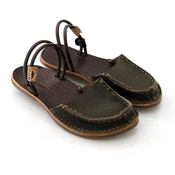 Green Phoenix隨性簡約前包後空兩用拖鞋37深綠