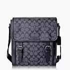COACH Men’s Bags PVC 印花材質皮飾邊斜肩背包_黑灰 COACH Men’s Bags PVC 印花材質皮飾邊斜肩背包_黑灰