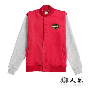 【男人幫】C5279*刷毛AOULT TOYS布標棒球外套紅 S號