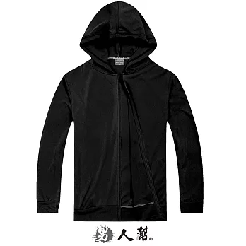 【男人幫】C5288*騎車必備UV吸溼排汗衫快乾速乾連帽外套黑M號