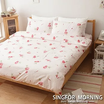 幸福晨光《公主玫瑰》單人三件式100%精梳棉床包被套組