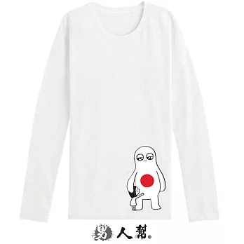【男人幫】MA020*擁抱日本長袖T恤白色 8號