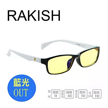 《RAKISH》 吸收式濾藍光眼鏡 7202-C5 白混黑框