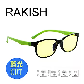《RAKISH》 吸收式濾藍光眼鏡 7203-C2 綠混黑框