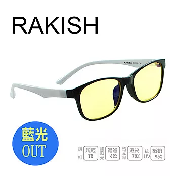 《RAKISH》 吸收式濾藍光眼鏡 7203-C4 白混黑框