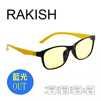 《RAKISH》 吸收式濾藍光眼鏡 7203-C5黃混黑框