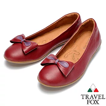 Travel Fox SOFT-蝴蝶結娃娃鞋914376-04-35紅色