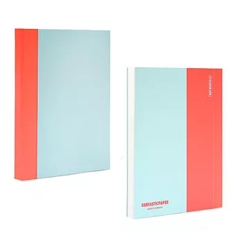 FANTASTICPAPER 落紙如飛筆記書 XL(天藍x暖紅)(方格)