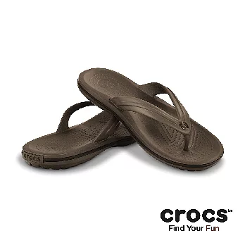 Crocs - 中性 - 卡駱班人字拖 -37胡桃/深咖啡色