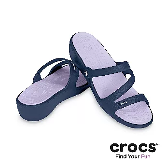 Crocs - 女性 - 帕特西亞女坡跟鞋 -35深藍/淡紫