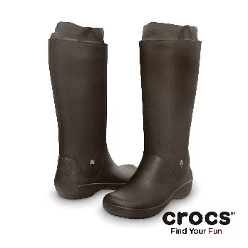Crocs - 女性 - 女士時尚軟膠雨靴 - 35深咖啡色