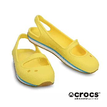 Crocs - 童 - 卡駱馳女孩復刻瑪莉珍 -24陽光黃/白色