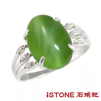 石頭記 貓眼925純銀戒指-淺花迷人