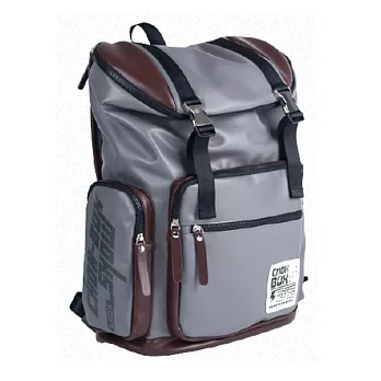 簡約撞色後背包-灰色