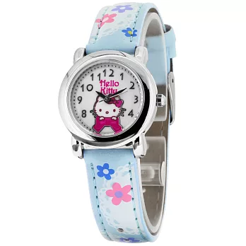 Hello Kitty 蕾絲花園俏麗腕錶-藍