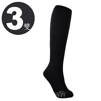 旅行家koolfree 紡羽絨中空竹炭保暖半統襪*3雙(24-27cm黑色