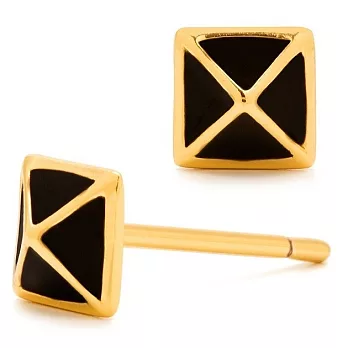 Gorjana 迷你金字塔鉚釘 鑲18K金 黑色耳環 Lula Pyramid Studs