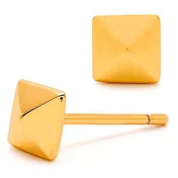 GORJANA 迷你金字塔鉚釘 鑲18K金色耳環 Lula Pyramid Studs