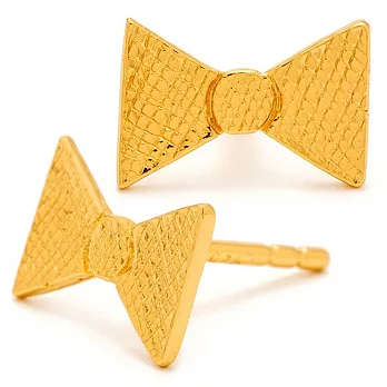 GORJANA 鑲18K金 手工髮絲紋 蝴蝶結耳環 Kyle Bow Studs