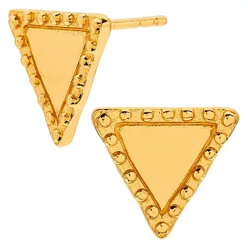 Gorjana 豆豆飾邊 幸運三角形耳環 鑲18K金 Bali Studs