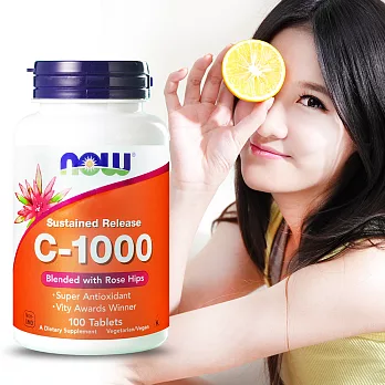 NOW健而婷-強續型維他命 C 1000 加玫瑰果 (100顆/瓶)