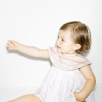 MARLMARL-日本有機棉圍兜 (條紋粉)