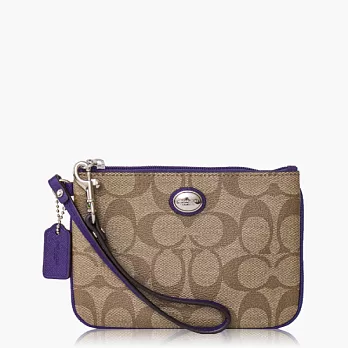 COACH 攜帶便利 PVC材質手拿包(小款)_紫色