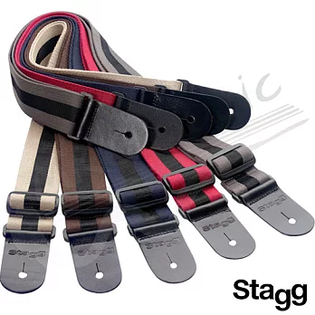比利時 STAGG 雙色尼龍織棉吉他背帶(SPACK GT)/灰色