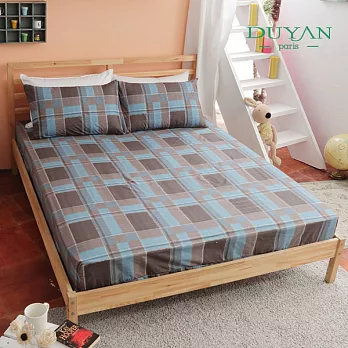 DUYAN《紳夜藍調》雙人三件式床包枕套組
