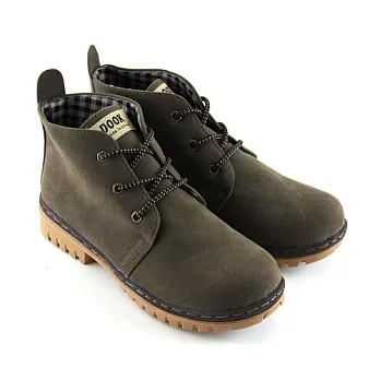 【Pretty】簡約繫帶中性麂皮短靴24卡其