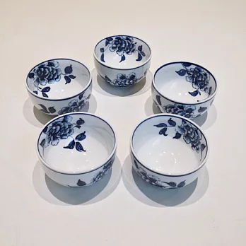 【青花皇后楊莉莉】手繪青花-普洱茶碗組(五入)