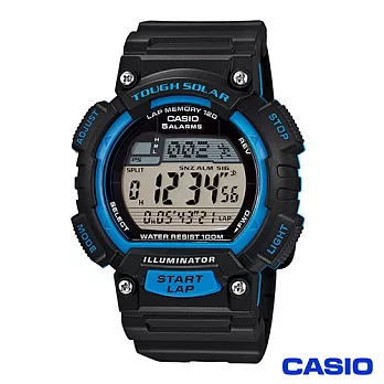 CASIO 卡西歐魅力運動風太陽能電子錶 藍STL-S100H-2A