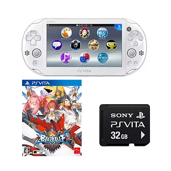 PlayStation Vita (PCH-2007) 主機+原廠32G記憶卡+蒼翼默示錄 時間幻象-日文版白