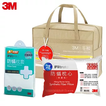 冬寢超值組3M 雙人四季暖被z370 標準雙人6x7 +限量防蹣枕X1+防蹣枕套X1