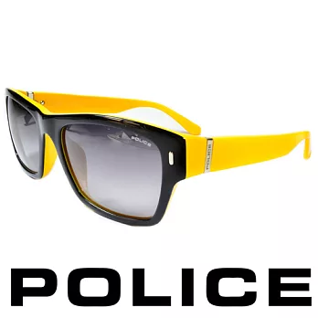 POLICE 義大利警察都會款個性型男眼鏡-膠框(黃色) POS1885-0B29