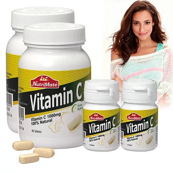 你滋美得 高單位長效型維他命C1000mg 買二送二(180錠+30錠)