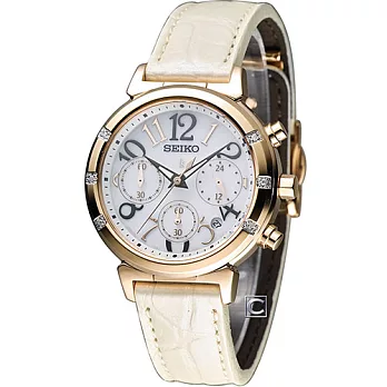 SEIKO LUKIA 星舞密碼 計時腕錶 V175-0CR0K SSC872J1米白色