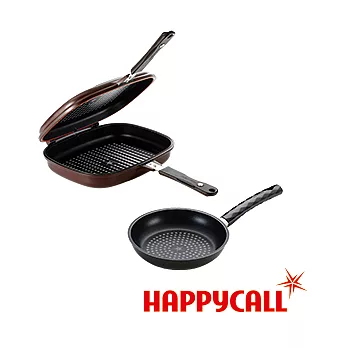 【UH】韓國HAPPYCALL - 雙面加大壓力鍋+鑽石塗層不沾平底鍋20cm