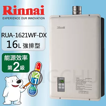 林內16L數位恆溫強制排氣熱水器RUA-1621WF-DX天然瓦斯