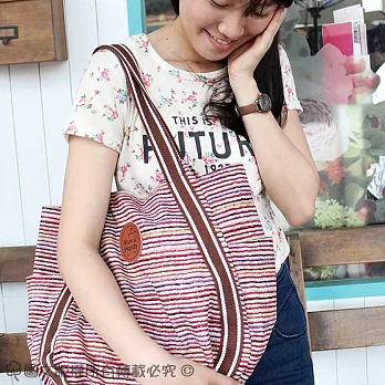 【MH宓詩涵緹】*台灣製造*防潑水*摩登大側背包-城市叢林迷彩條紋(粉紅)