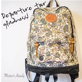 【MH宓詩涵緹】*台灣製造*防潑水*經典多功能後背包-春夏印象玫瑰(青)