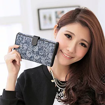 DAV DANNY 大衛丹尼 牛仔熊系列-可愛多多熊扣式長夾-3222