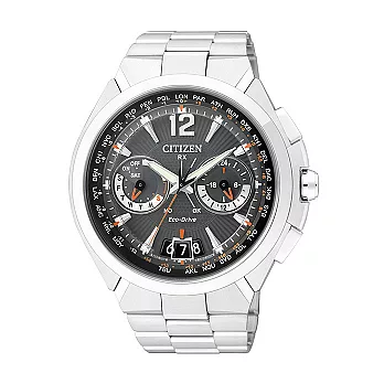 CITIZEN Eco-Drive 精密衛星對時光動能優質腕錶-橘針-CC1091-50E