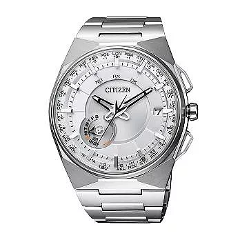 CITIZEN Eco-Drive 稱霸衛星對時系統鈦金屬優質腕錶-銀-CC2001-57A