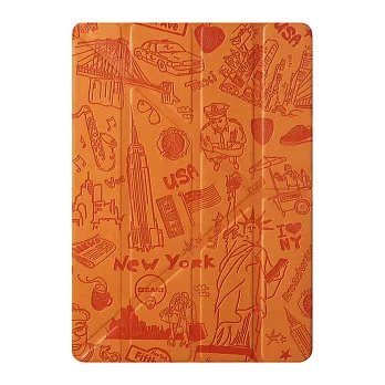 Ozaki O!coat Travel iPad Air 2多角度智慧型保護套-紐約(橘色)