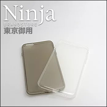 【東京御用Ninja】iPhone 6 Plus (5.5吋) 自帶防塵塞超薄型TPU清水保護套(透黑)
