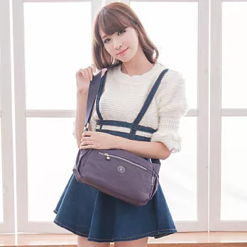 冰山袋鼠 日系防水手拿肩側兩用包-深藍-5026