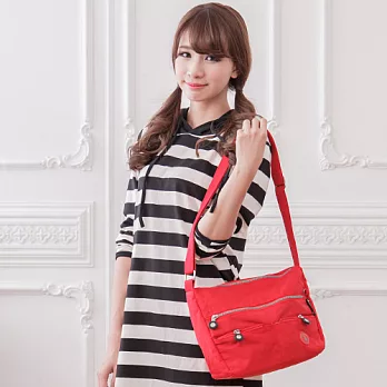 冰山袋鼠 日系防水手拿肩側兩用包-磚紅-5027